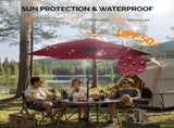 9ft Solar LED Patio Umbrella with Push Button Tilt & Crank, 6 Ribs Waterproof Polyester Outdoor 48244642