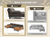U-Shaped Convertible Sectional Sofa with 2 Chaise Lounges, 4-Seater Modular Couch with Removable & 97244480