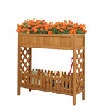 Wooden Planting Box With Storage Shelf 44984713