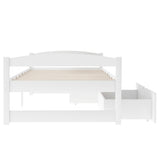 Twin size platform bed, with two drawers, white WF195910AAK