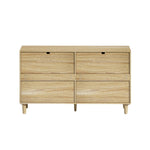 ZUN 51" Rattan Dresser with Drawers, 6 Drawer Dresser for Bedroom, Clothes Storage Cabinet for Bedroom, W757P209506