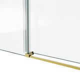 60*66" Fixed & Sliding Shower Door, Round Tube Hardware, Clear Glass Shower Door, 3/8 SGCC 68354428