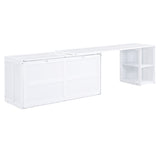 Queen Size Murphy Bed with Rotable Desk, White 11589562