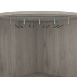 ZUN Syrah Corner Bar Cabinet, Eight Bottle Cubbies, Double Door, Two Open Shelves B070P211049