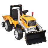 ZUN Kids Ride on Tractor with Trailer, 12V Battery Powered Electric Excavator for Kids with Remote T3067P244621