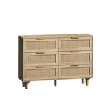 43.31"6-Drawers Rattan Storage Cabinet Rattan Drawer,for Bedroom,Living Room,Natural W75784347