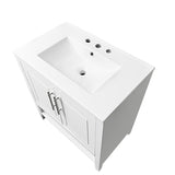 30" Bathroom Vanity with Sink, Multi-functional Bathroom Cabinet with Doors Drawers, Solid Frame WF308203AAK