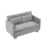 52 "grey modern velvet sofa, sofa pullout bed, small love seat casual sofa with back, pillow, W1658P266339