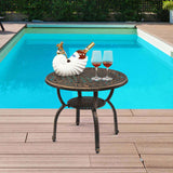 Cast Aluminum Outdoor Side Table, Anti-Rust Outdoor Round End Table, Patio Coffee Bistro Table for 65174540