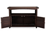 Outdoor Bar Cart with Storage Cabinet, Patio Wicker Sideboard Buffet Cabinet Prep Table, Outside 65724130