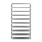 ZUN 10 Tiers Shoe Rack with Dustproof Cover Closet Shoe Storage Cabinet Organizer Gray 71707810