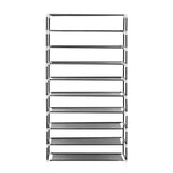 ZUN 10 Tiers Shoe Rack with Dustproof Cover Closet Shoe Storage Cabinet Organizer Gray 71707810