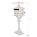 Cast Aluminum Mail Box,Postal Box , Mailbox Color White W46563687