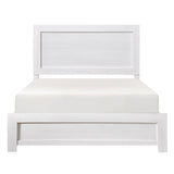 White Finish Queen Size Panel Bed Wooden Bedroom Furniture 1pc, Bed in a Box B011P248609