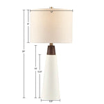 ZUN Triangular Ceramic and Wood Table Lamp B03596586