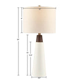 ZUN Triangular Ceramic and Wood Table Lamp B03596586