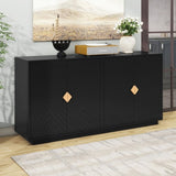 ZUN Modern Functional Large Storage Space Sideboard with Wooden Triangular Handles and Adjustable 31914104