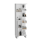 Crovie Linen 63-inch High Bathroom Cabinet Linen Storage Cabinet with Seven Open Shelves B070P173184