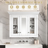 35" Bathroom Medicine Cabinet with Mirror, 5 Closed & Adjustable Shelves, Bathroom Wall Mounted N710P264306K