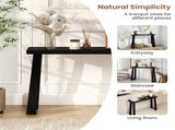 Black Solid Rubber Wood Narrow Console Table, 43" Space-Saving Entryway Table for Small Hallways 43742642