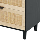59" Rattan Dresser with Drawers, 6 Drawer Dresser for Bedroom, Clothes Storage Cabinet for Bedroom, W757P209512