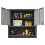 ZUN Metal Wall-Mounted Tool Storage Cabinet with Locking Door and 1 Shelf 1 Opened Drawer for Garage 61339189