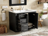 30'' Bathroom with Ceramic Sink Combo,Solid Wood Frame Bathroom Storage Cabinet, Freestanding N710P191970B