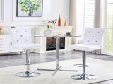 A set of 2 white vintage crocodile lift chairs, featuring crystal clasp design and synthetic W3875P371068