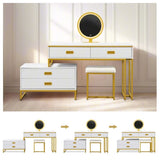 ZUN Modern Style Vanity Table With Movable Side Cabinet And 4-Drawers, Large Size Dressing Table With 91918695