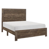 Rustic Brown Finish 1pc Queen Size Bed Panel Headboard Footboard Wooden Bedroom Furniture B01154013