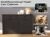 Farmhouse Black Double Tilt Out Trash for 20 Gallon Trash Cans, Free Standing Recycling 29423992
