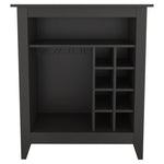 ZUN New Canaan 6-Bottle 1-Drawer 1-Shelf Bar Cabinet Black Wengue B06280164