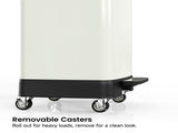 White 14 Gallons Pedal Trash Can with Soft Close Lid, Removable Inner Bucket & Detachable Wheels, 31799952