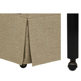 London Upholstered Skirted Dining Arm Chair with Hidden Casters Beige B035P341170