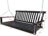 Front Porch Swing with Armrests, Wood Bench Swing with Hanging Chains,for Outdoor Patio ,Garden 39418244