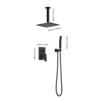 ZUN Matte Black Set System Bathroom Luxury Rain Mixer Combo Set Ceiling Mounted Rainfall 50468711