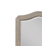 Scallop Shaped Mirror, No Assembly Required, White Poplar Finish B108P163867