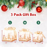 3 PCS Lighted Christmas Gift Box Christmas Decoration 68166477