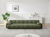 87.4-inch Cloud Series Minimalist Button-Tufted Square Arm Three-Seater Sofa, Chenille Sofa, W3505P383949