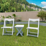 HIPS Foldable Small Table and Chair Set with 2 Chairs and Rectangular Table White W1209107731