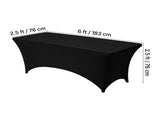 Spandex Tablecloth Set 3-Pack 6ft Rectangular 95% Polyester 5% Spandex Black Fitted Table 40432876