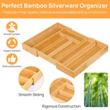 Expandable Bamboo Kitchen Drawer Organizer Adjustable Cutlery Tray for Utensils, Silverware, and 84621024
