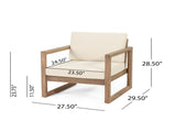 Outdoor Acacia Wood Patio Club Chair, Wood Patio Furniture,Waterproof Thick Cushion Deep Seating for 72310.00BBGE