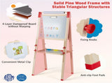 3-in-1 Wooden Kid's Easel NaturalBlue, Magnetic Chalkboard/Whiteboard 60 Accessories 76193261