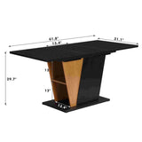 61.81 inch Extendable Dining Table with Built-in Storage, Modern Wooden Table with Sturdy W2317P251939