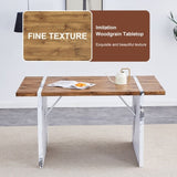 ZUN Natural Wood Grain MDF Dining Table - 55"x31.5" Stable Design.Suitable For Various Modern Home Decor W2920P232766