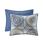 ZUN 6 Piece Reversible Quilt Set with Throw Pillows Blue King/Cal King B03597624