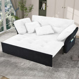 Convertible Pull Out Sofa Bed Queen Size, 3-in-1 Convertible Sleeper Couch with Thicked Cushions and W3163P269663