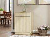 10-Gallon Woodgrain Tilt-Out Trash Can Cabinet with Wave-Textured Drawer & Pull-Out Bin W2557P319050