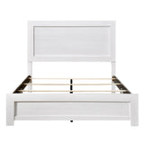 White Finish Queen Size Panel Bed Wooden Bedroom Furniture 1pc, Bed in a Box B011P248609